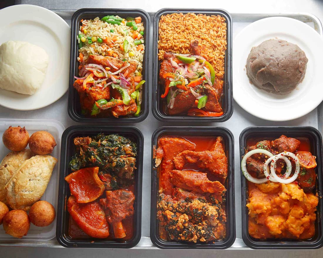 An assortment of Nigerian meals